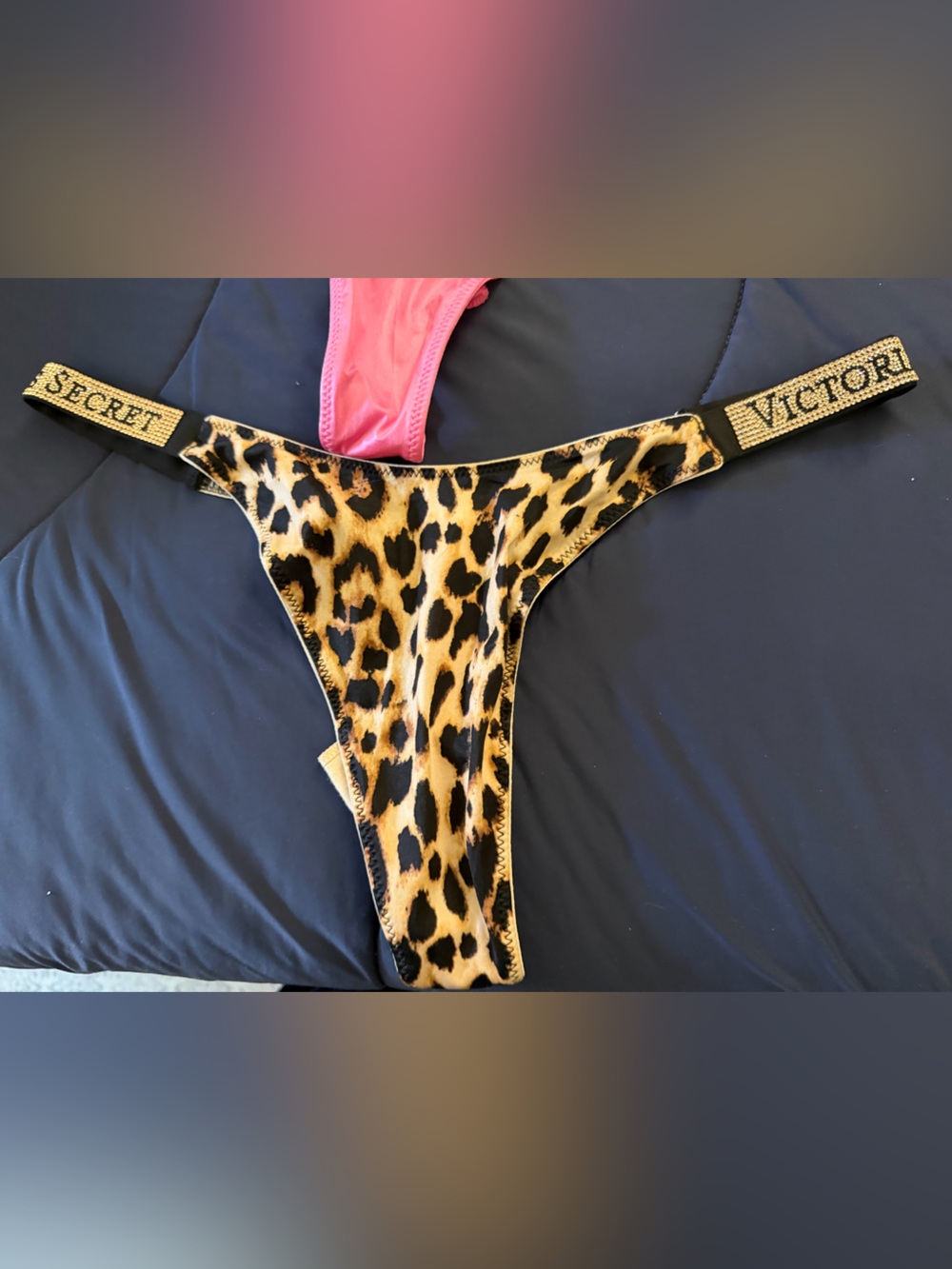 Victoria's Secret Leopard Print Thong bling strap